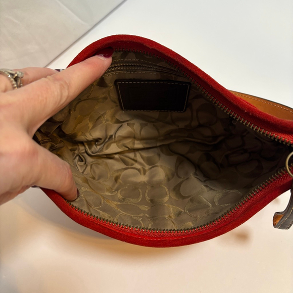 Vintage Coach 4284 Red Suede Soho Hobo Shoulder Bag 2004 Y2K Era Rare Colorway - Picture 12 of 12